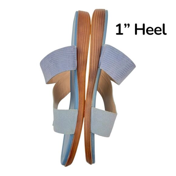 Donald Pliner Women's Galena Leather Toe Post Slip-On Sandals Blue Size 8 Blue - Picture 5 of 7